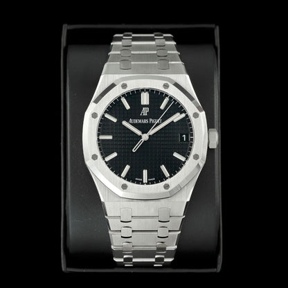 Audemars Inspired Royal Oak Replica – Classic Black Dial Luxury Timepiece