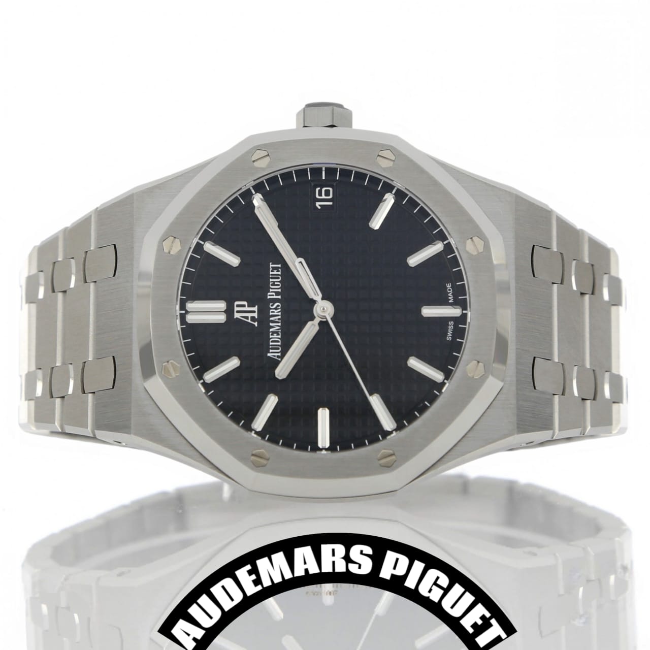 Audemars Inspired Royal Oak Replica – Classic Black Dial Luxury Timepiece